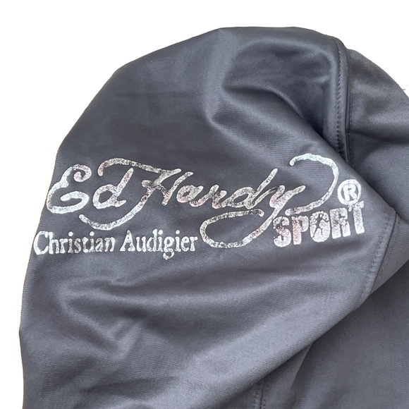 Ed Hardy Vintage Sport Embroidered Tiger Zip Jacket Hoodie - Picture 5 of 11